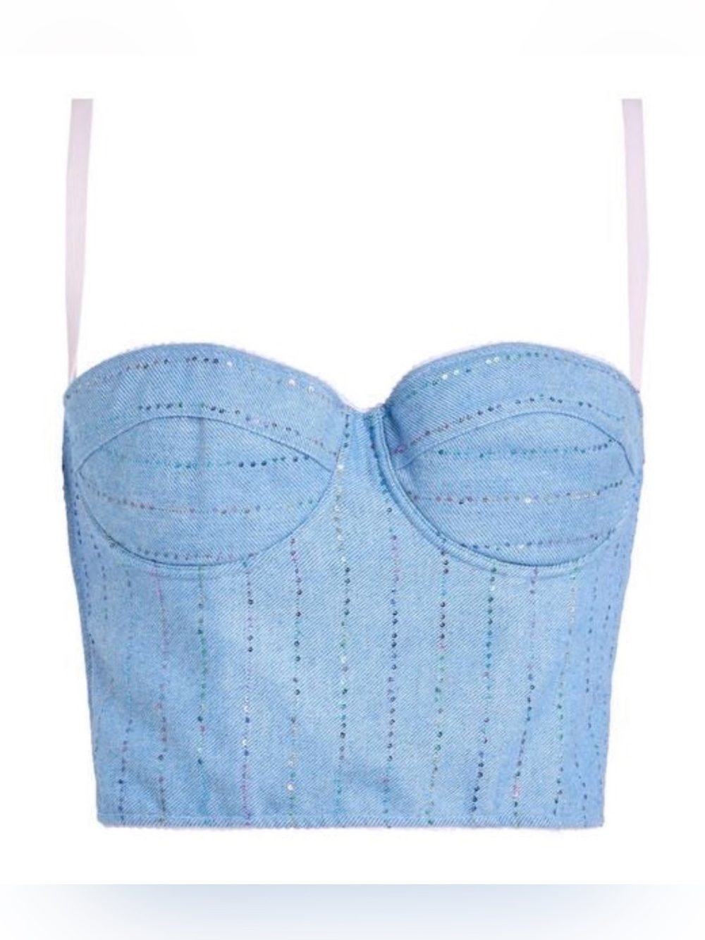 DES PHEMMES Denim Colored Bustier Top